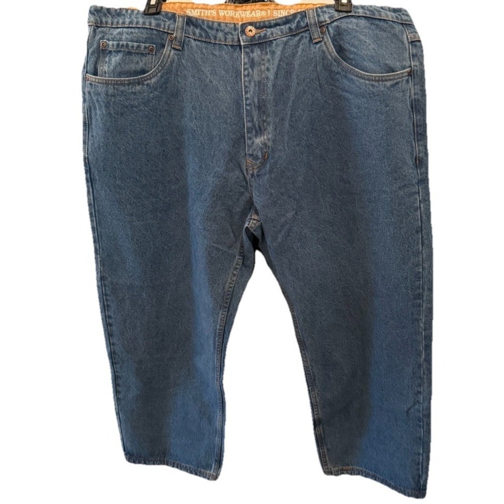 Smith's Workwear Mens Sz 44x30 Relaxed Fit Denim Blue Jeans Vintage Wash NWT
